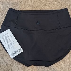 Lululemon Athletica Black Athletic Shorts with Curved Hem